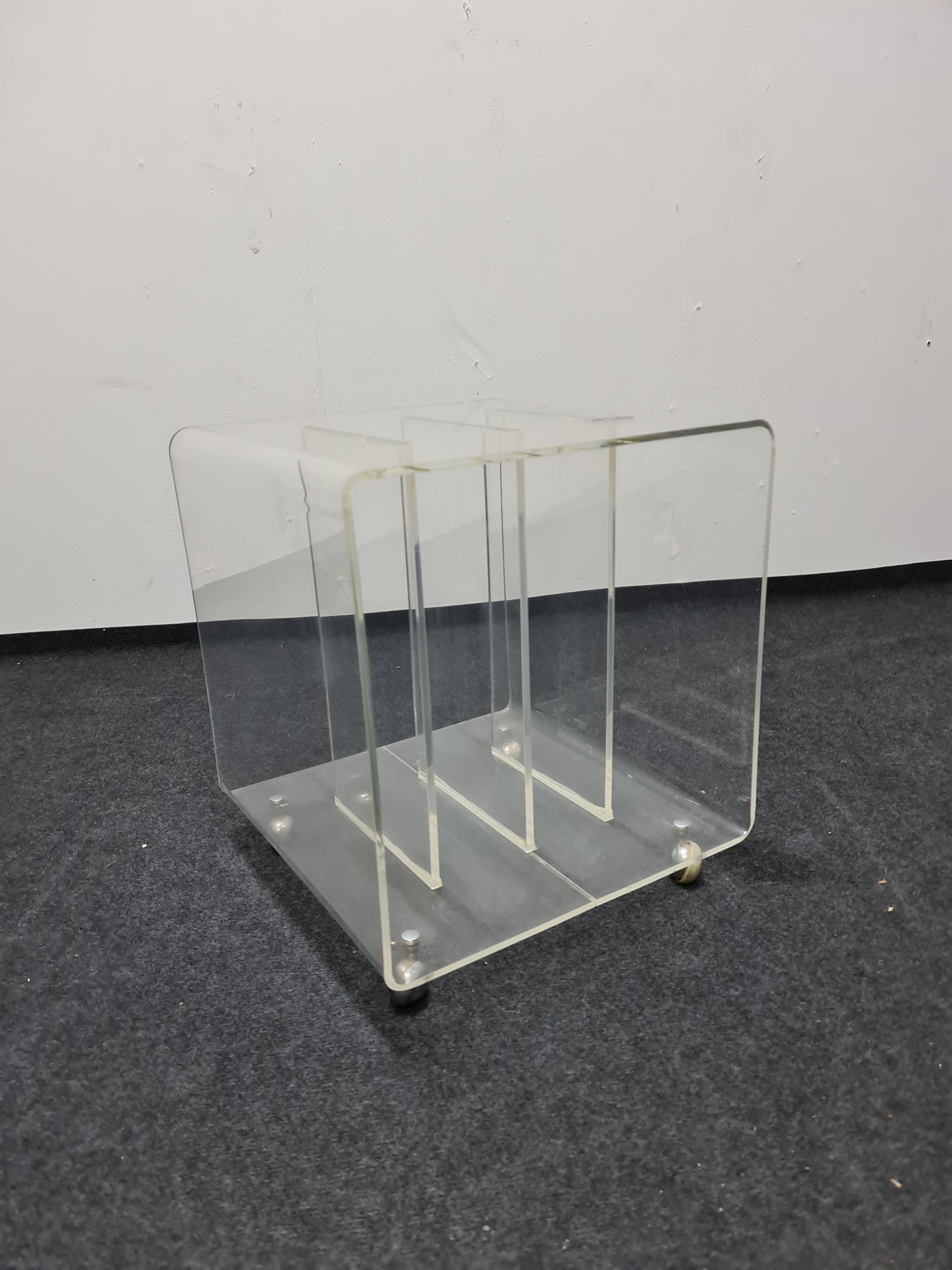 Vintage Plexiglass phono ,record trolley or side table