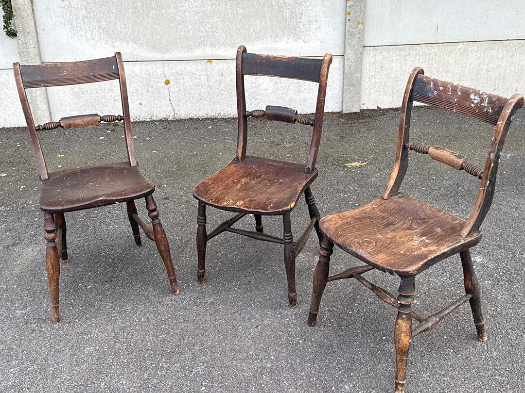 Set of 3 chairs – Vintage – Furniture – Solid wood