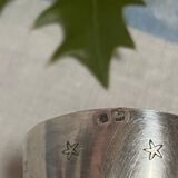 Antique silver metal egg cup