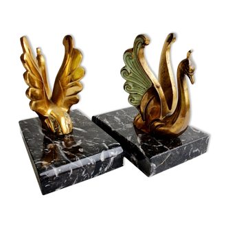 Book-clamps swans art deco