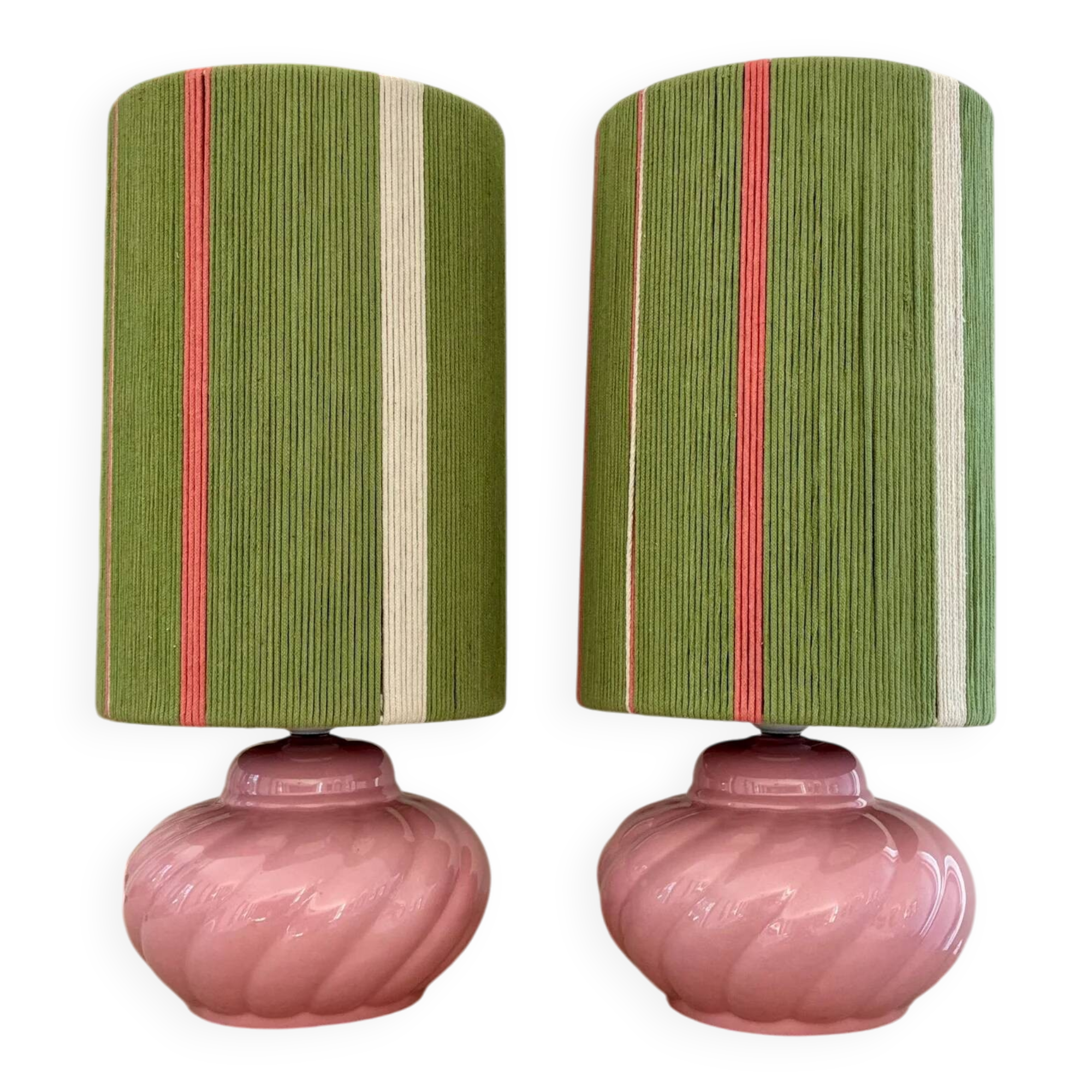 Paire de lampes "Candy" en céramique - 1970.