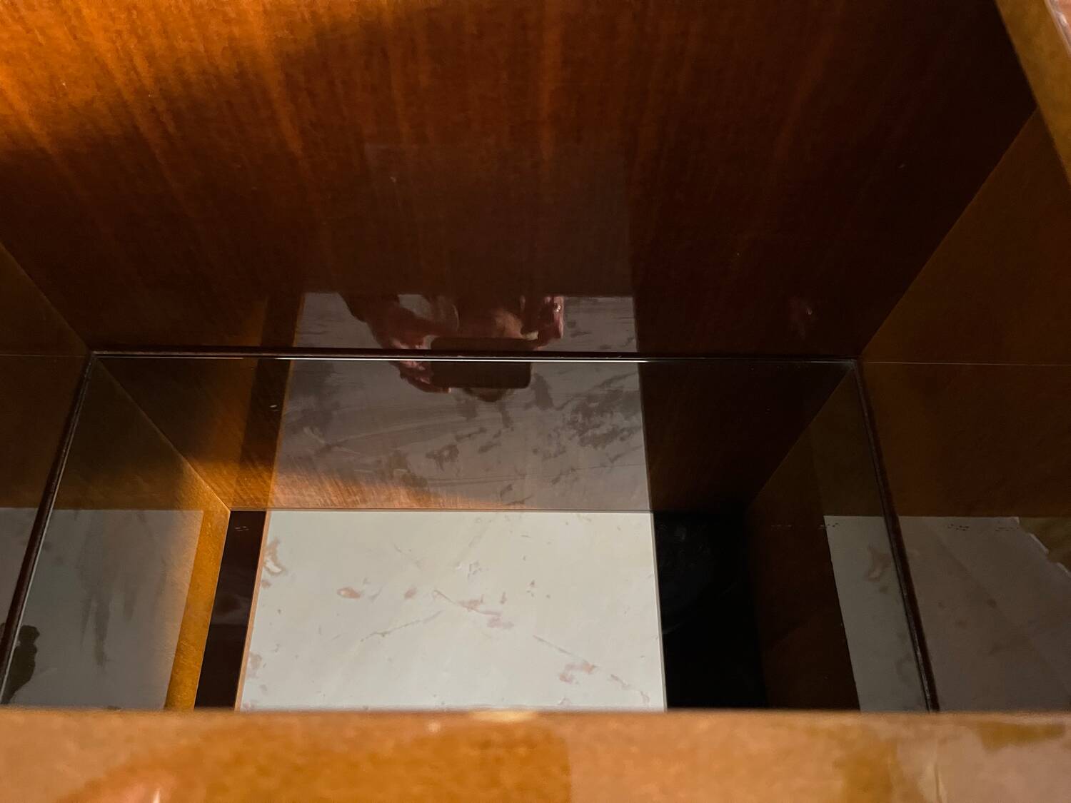 1970s elm burl coffee table / bar