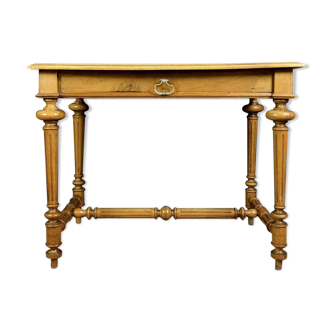 Renaissance desk in solid blond walnut