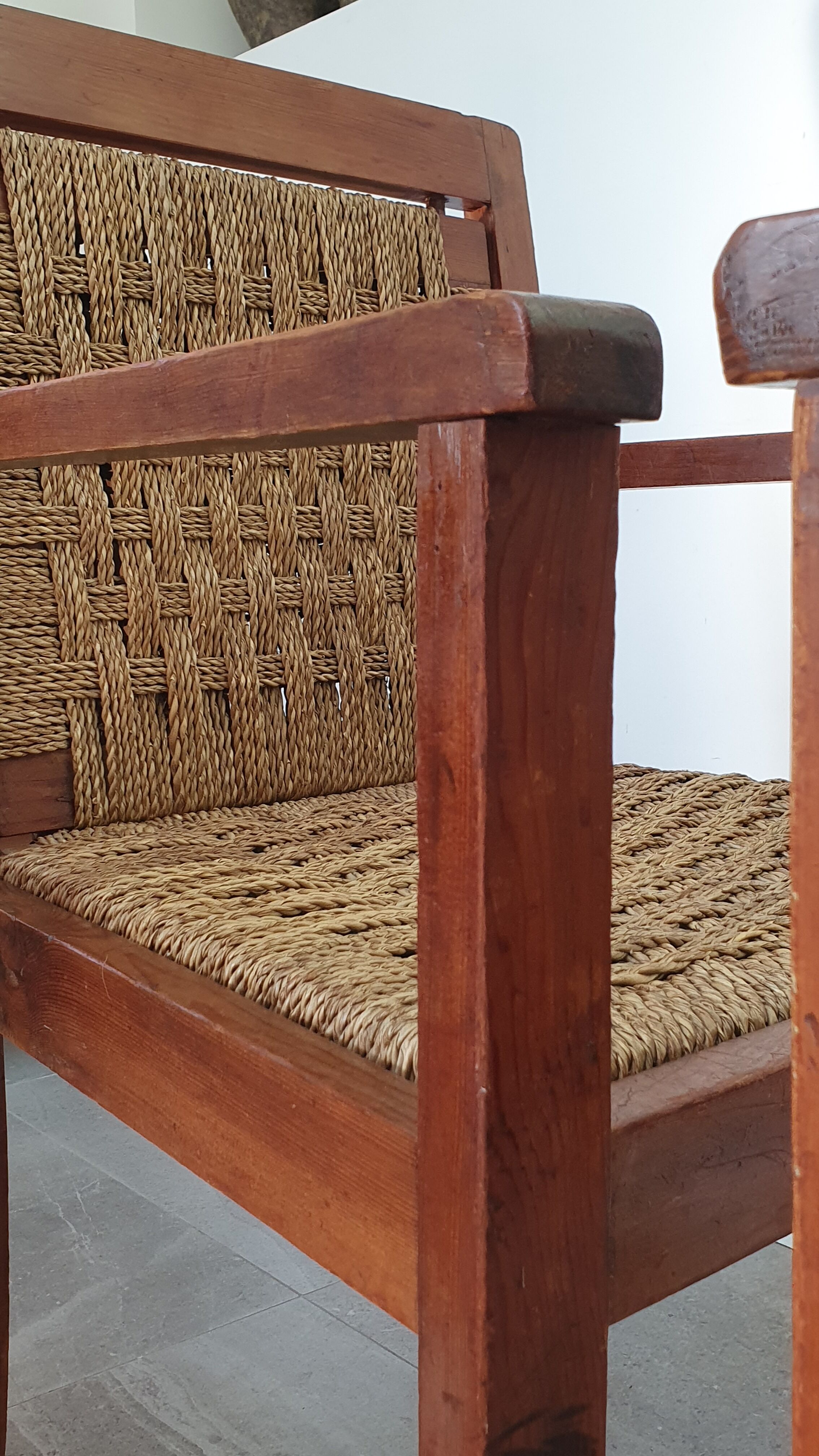 Pair of rope armchairs from the 50s