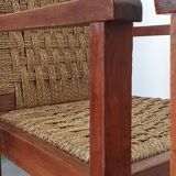Paire de fauteuils corde des années 50