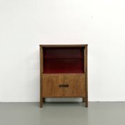 1950s Brazilian modernist library in exotic wood and lacquer.