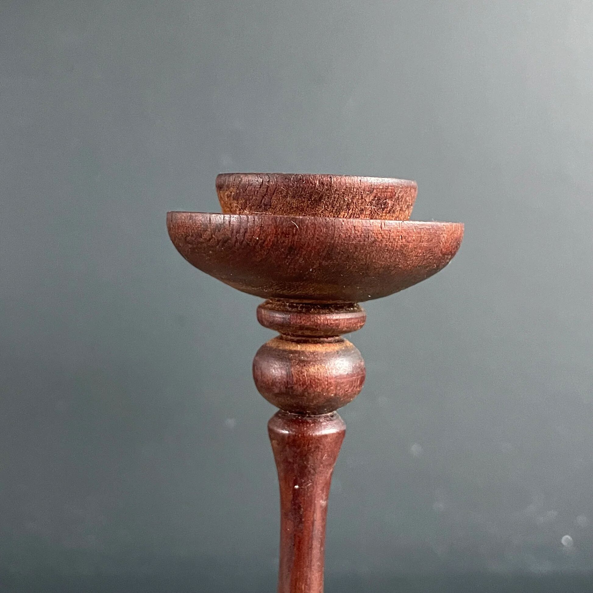 Carved wooden candlestick - 19.5cm