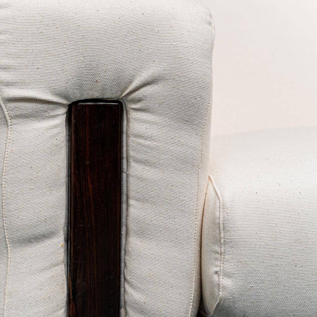Coppia di poltrone cotone bianco saporiti anni ’70 vintage modernariato