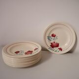 Set of 12 dessert plates, model Véronique de Longwy