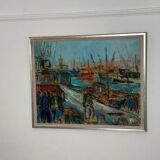 Swedish Oil on Canvas – “Port of Gothenburg” by Eric With
