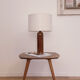 Lampe grès et lin