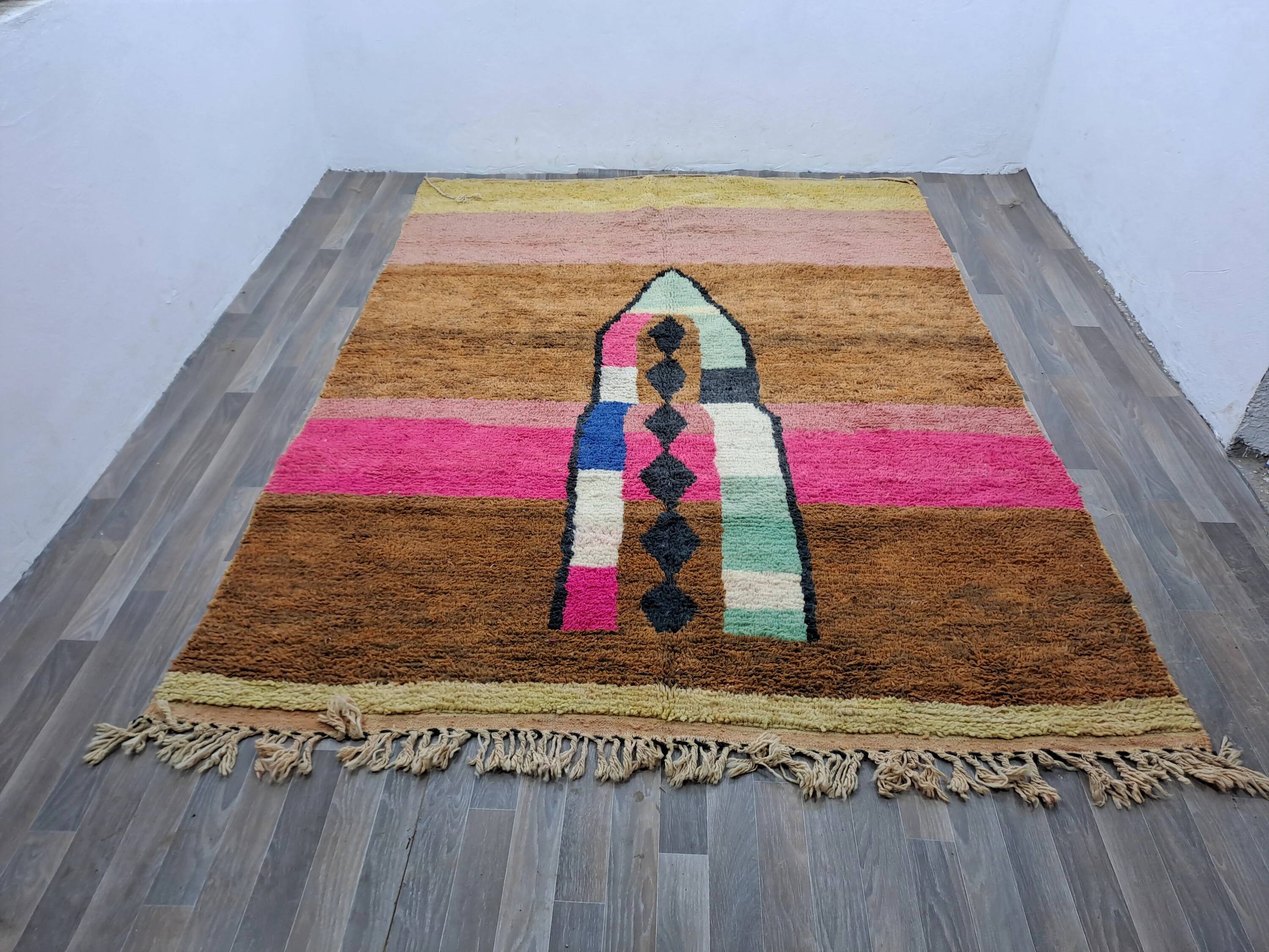 Traditional Berber rug in natural wool 3x2 m
