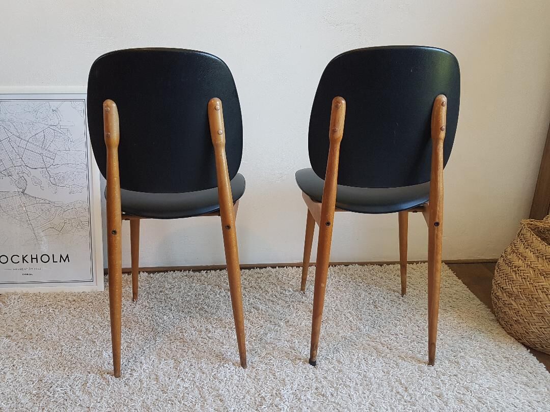 Pair of Baumann chairs model Pegasus circa 1960