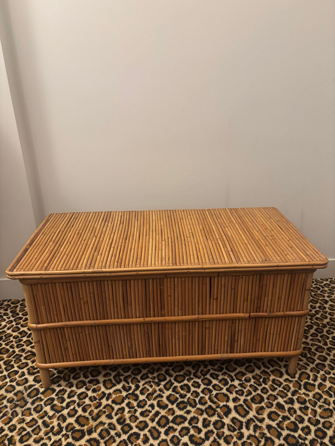 Rattan bank safe, 1950s