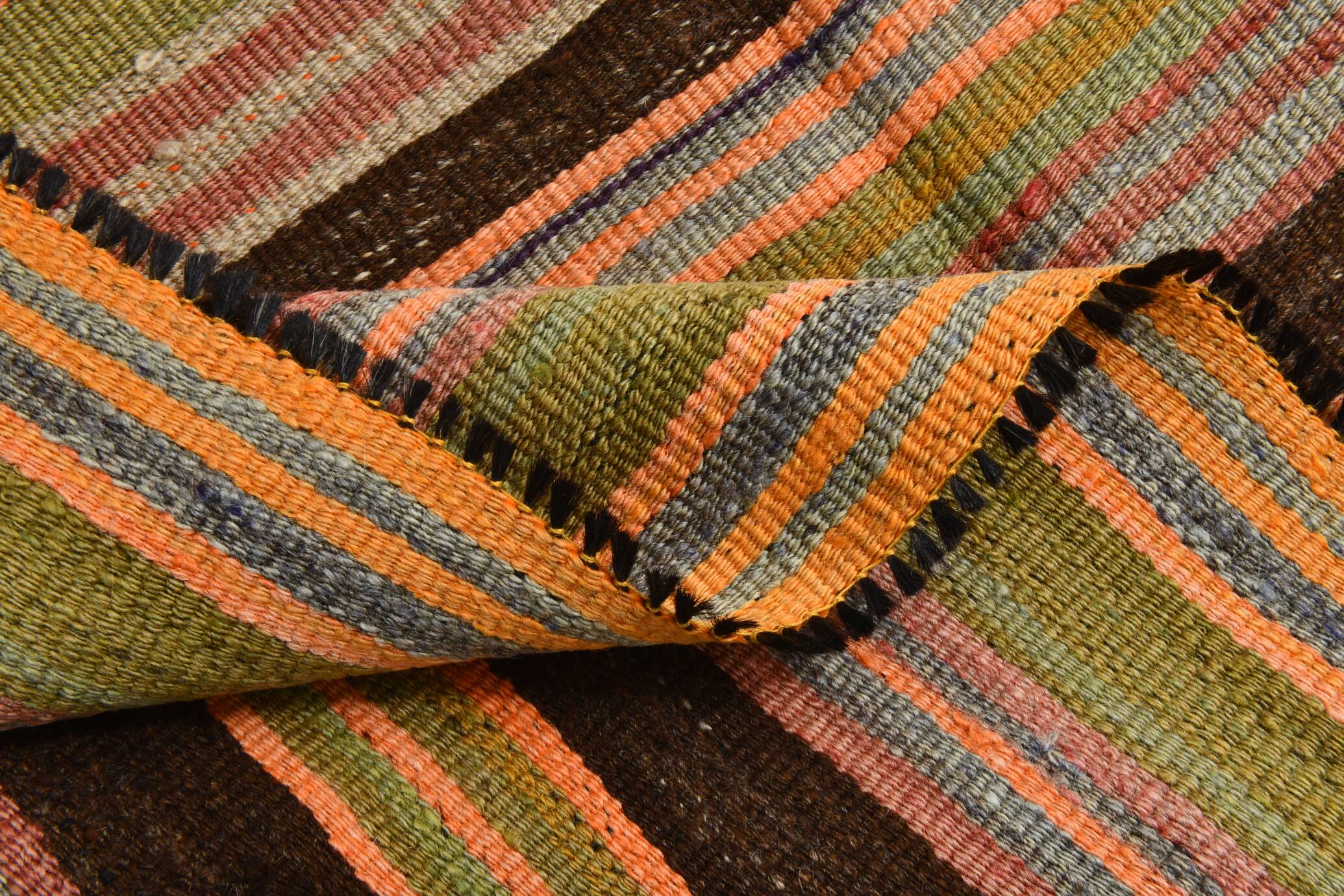 4x7 Rug For Farmhouse Room Vintage Kilim Rug, 139x215Cm