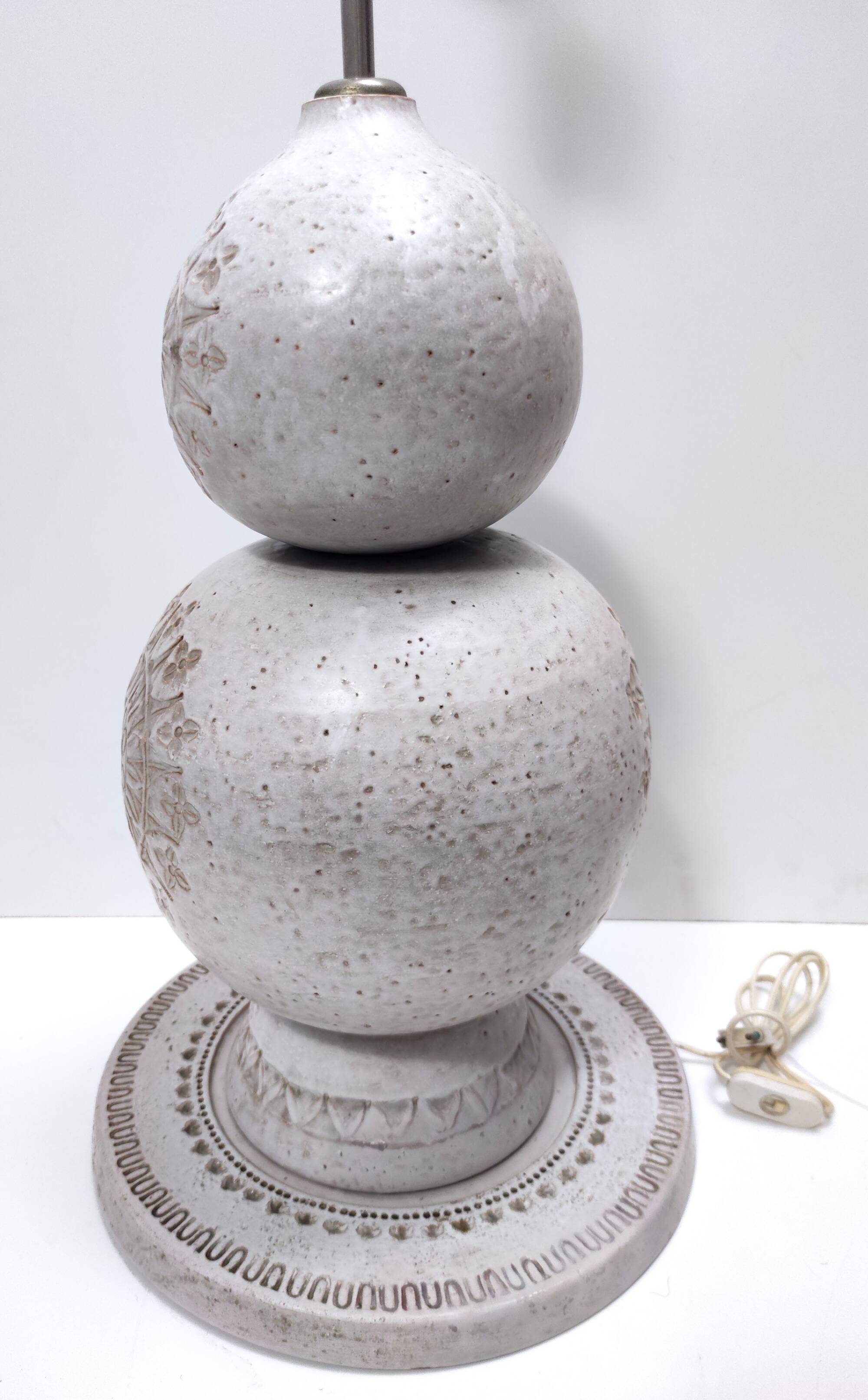 Engraved Ceramic Table Lamp "Siviglia" by Aldo Londi for Bitossi, Italy