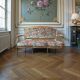 19th-century floral velvet bench