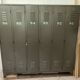 Industrial gray metal locker with 6 doors