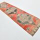 Terracotta Red Geometric Style Vintage Runner Rug, 83x350 Cm