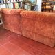 Canapé d'angle vintage modulable velour orange brûlé années 70