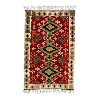 Small Vintage Turkish Kilim Rug 122x80 cm Wool Kelim