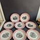 Set of 8 "Month" ceramic talking plates Digoin Sarreguemines