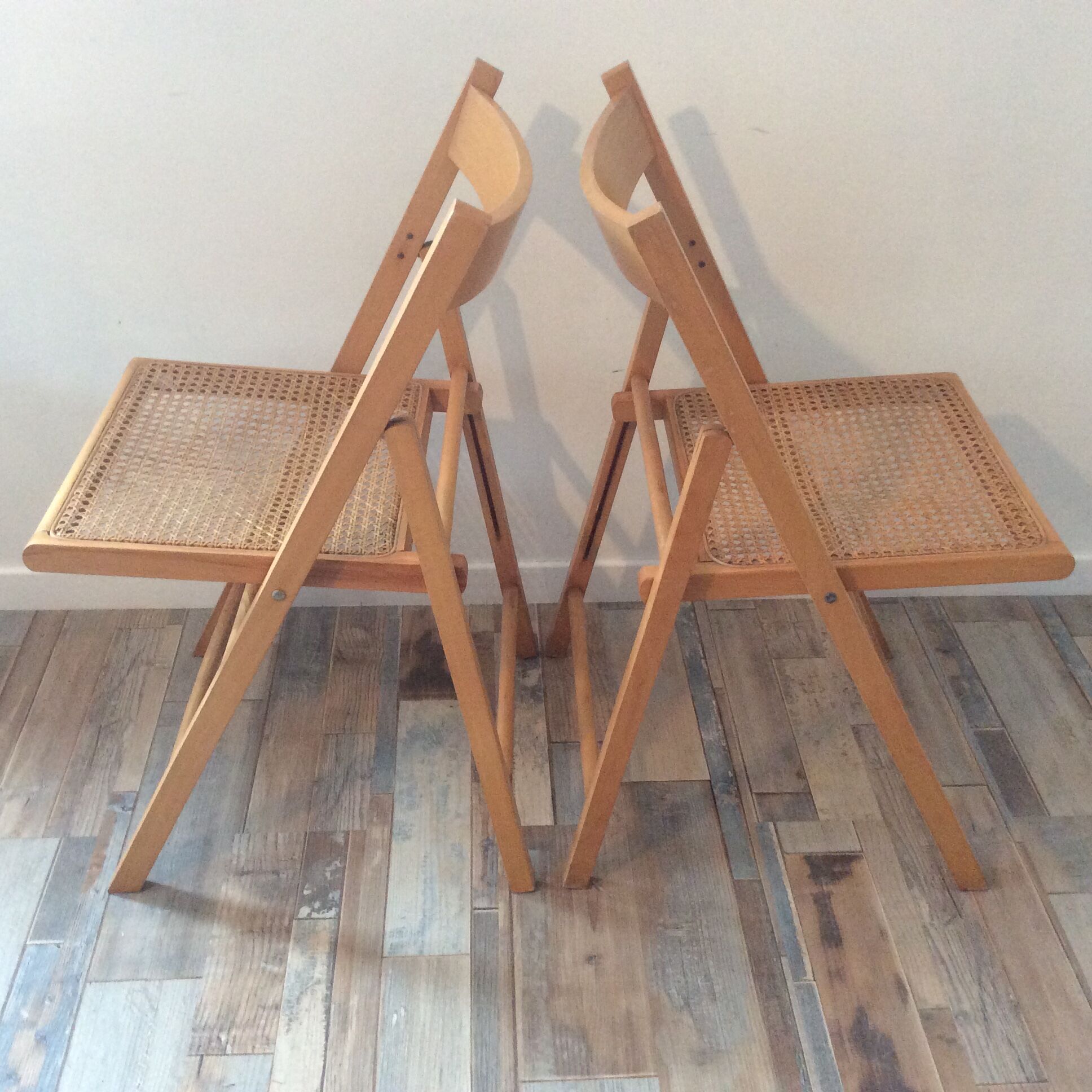 Pair of folding chairs vintage 70s canage