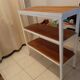 Industrial console iron and exotic wood