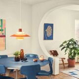 Suspension lamp the 5biose - minimalist design in fabric