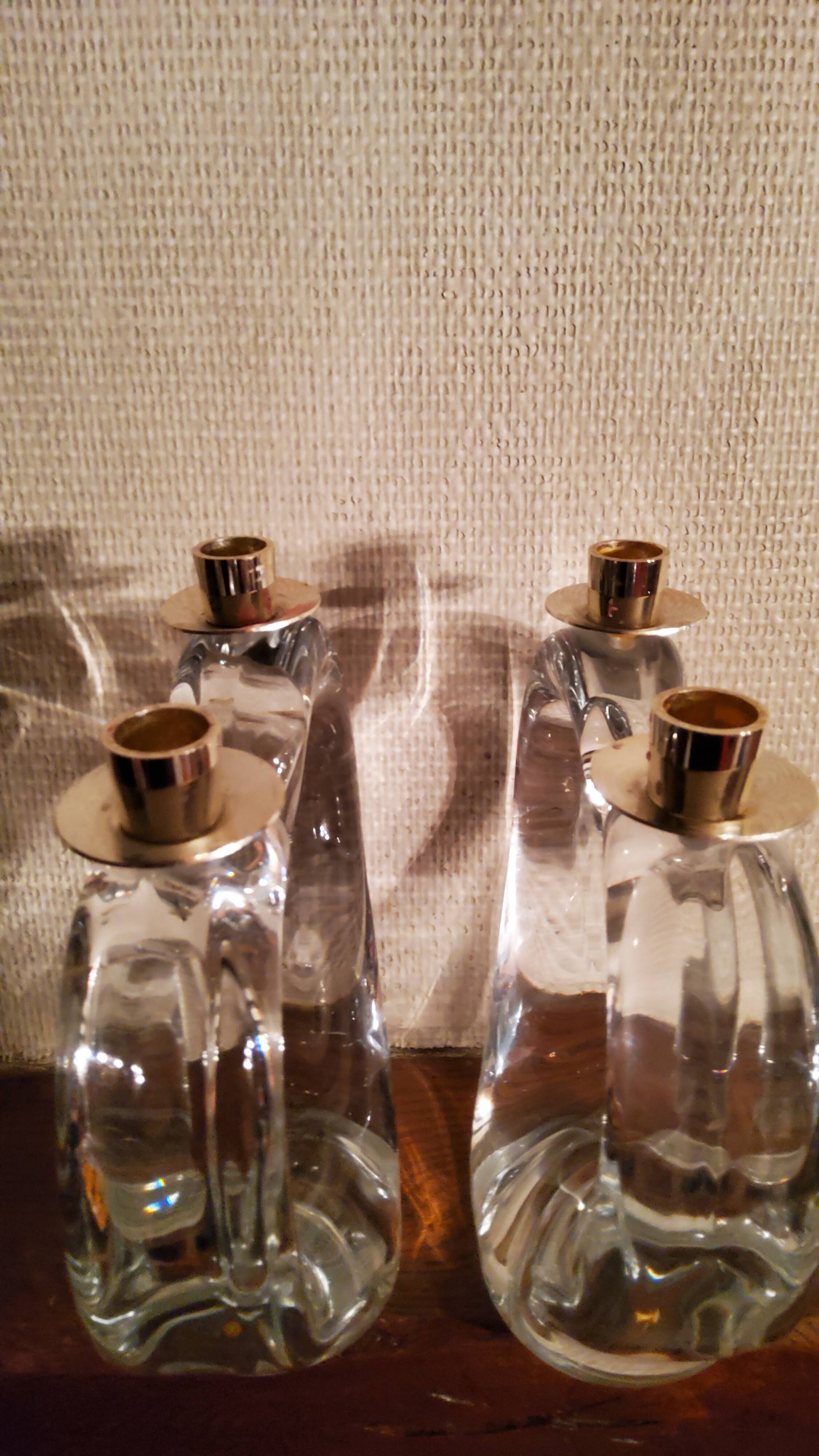 Pair of Schneider crystal chandeliers from the 50s