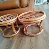 Pair of rattan stools