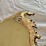Old wall mirror in golden resin rococo style - made in france