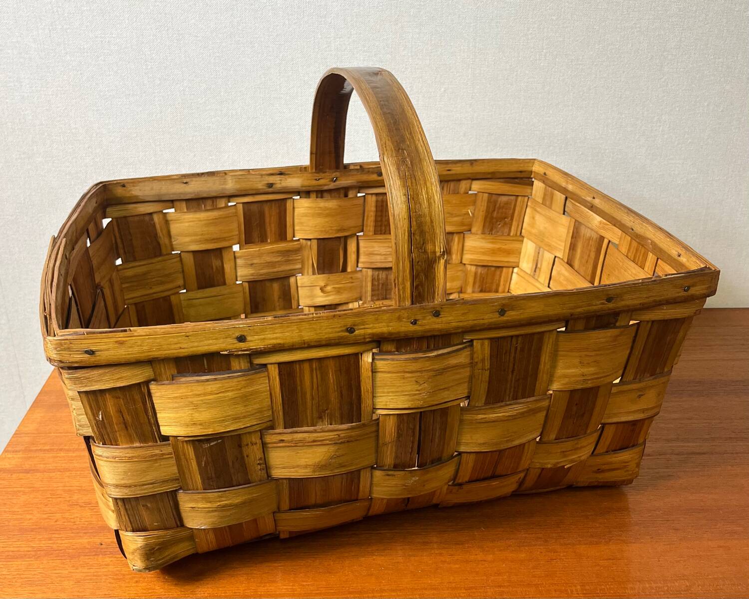 Woven walnut basket from the 60s