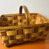 Panier en noyer tressé année 60