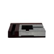Mid-century modern mahogany ashtray, Alfred Dunhill Italy 1970s