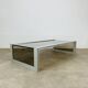 Aluminum and smoked glass coffee table, 1970s