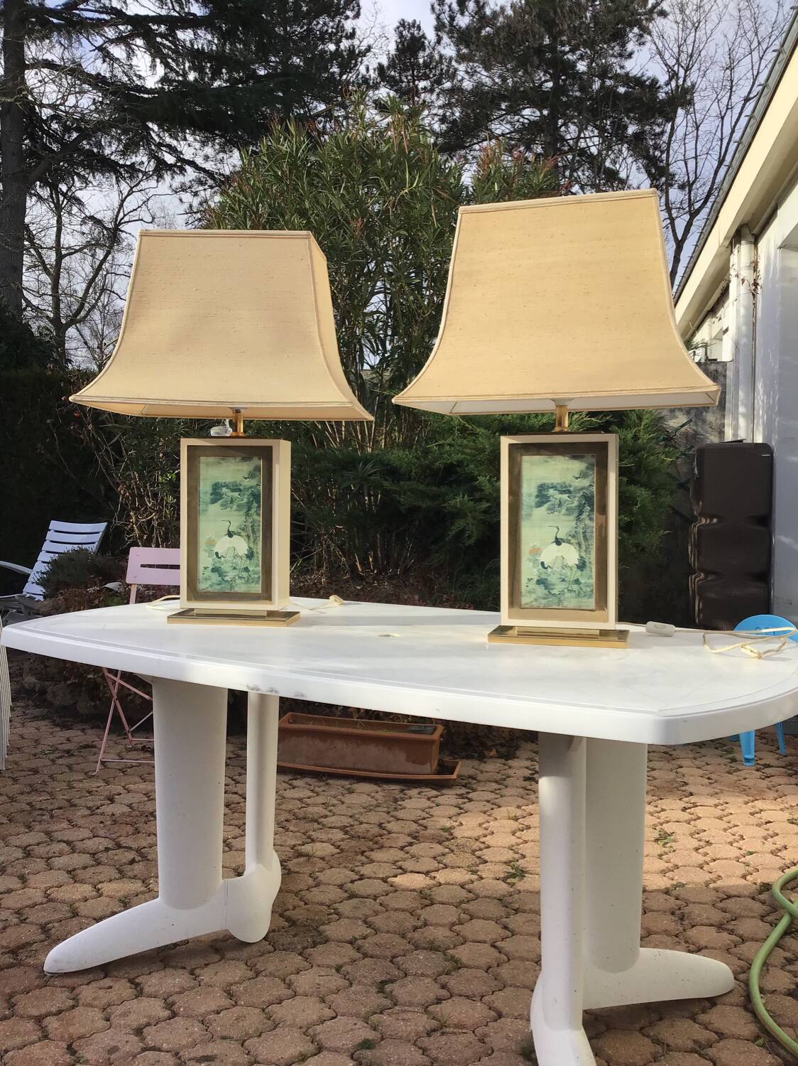 Pair of vintage Jean-Claude Mahey lamps