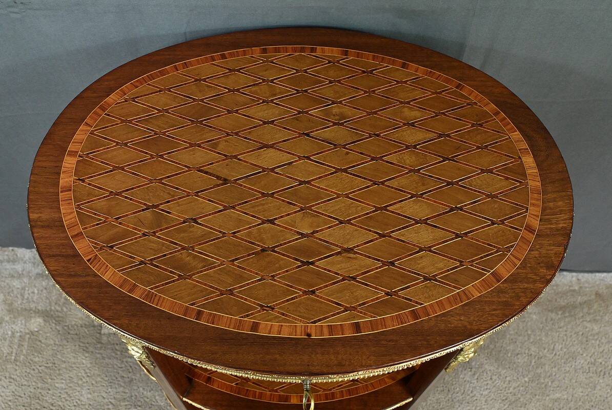 Small Marquetry Coffee Table, Transition Louis XV Louis XVI style –
