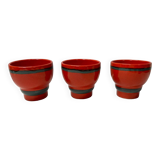 Ensemble de 3 tasses rouge en céramique allemande