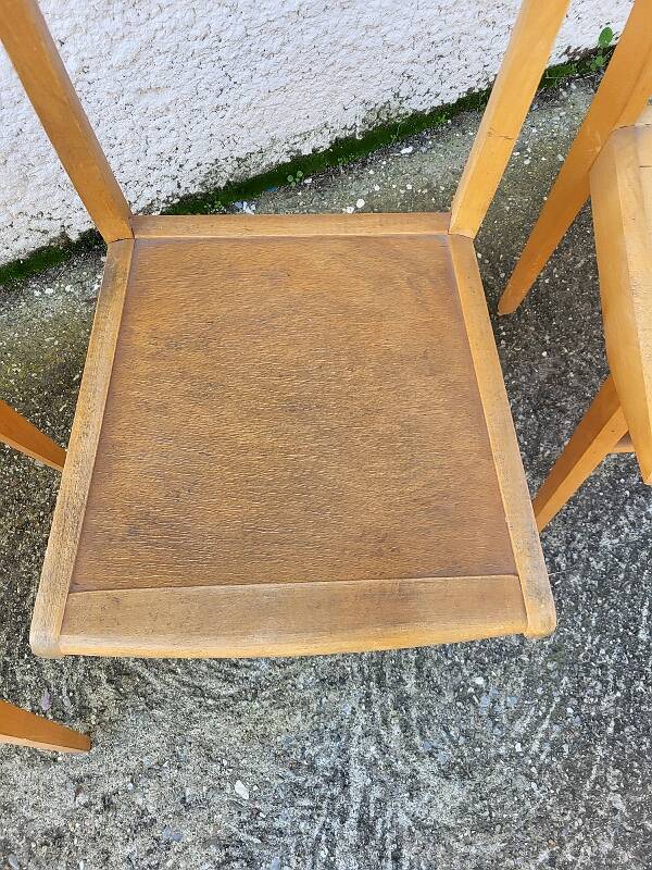 Serie de 3 chaises bistrot 1950