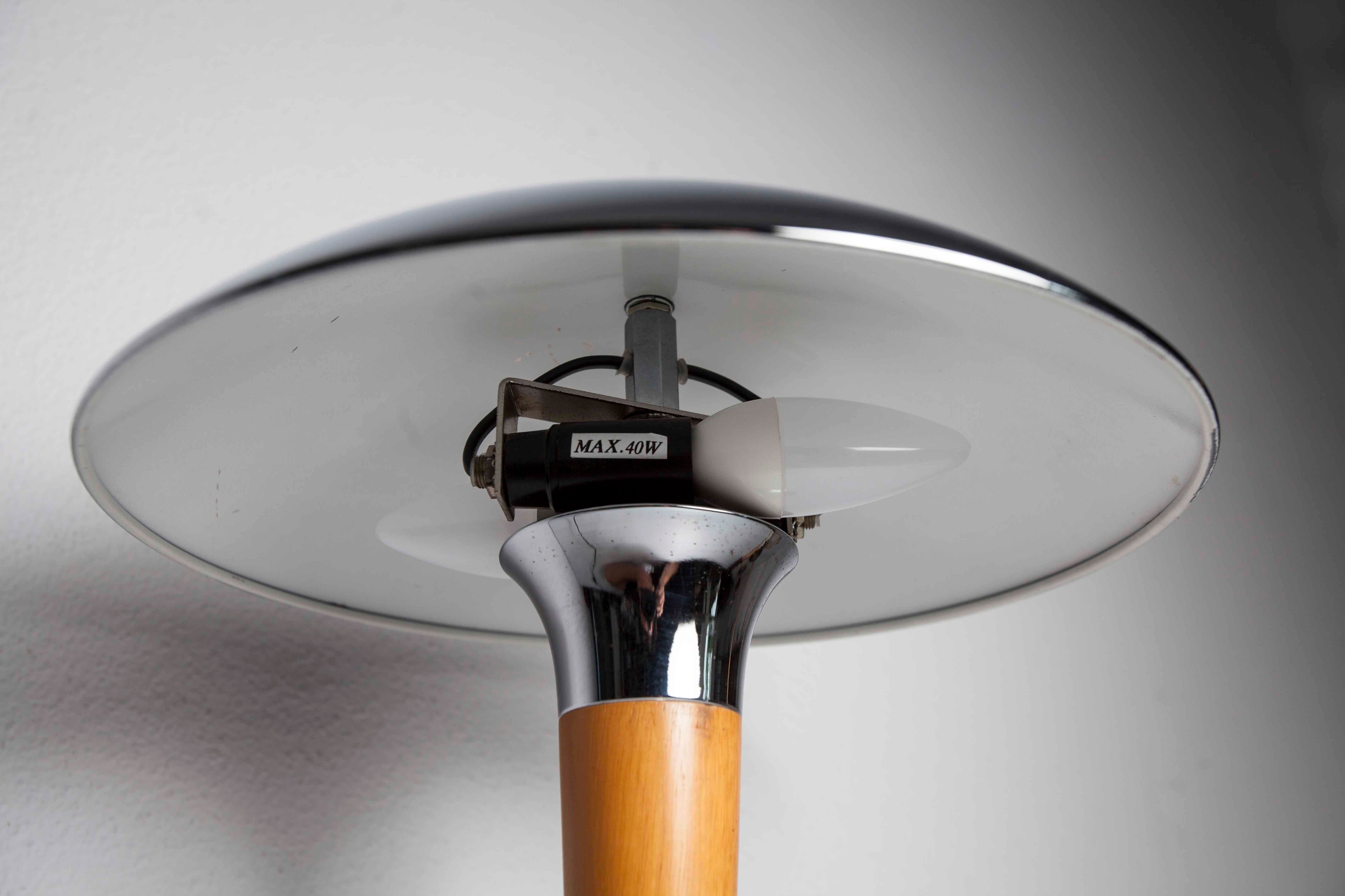 Liner lamp 1980 wood and chrome