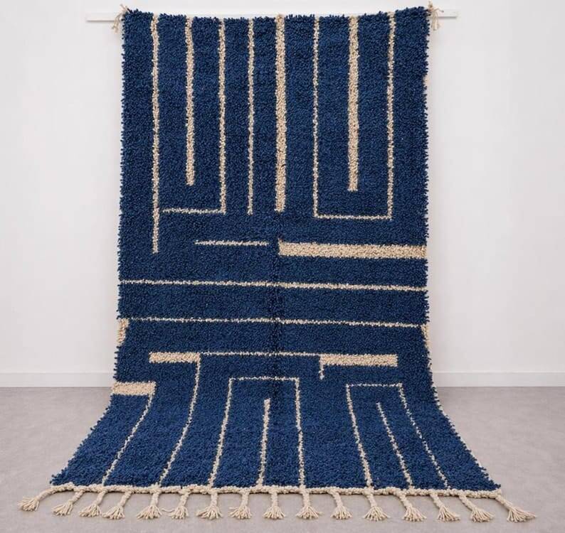 Beni Ouarain rug, handwoven traditional artisan size 250/350 cm