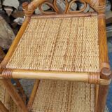 Chevets table de nuit en rotin vintage