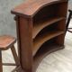 Bar and 2 brutalist stools in massive elm circa 1960