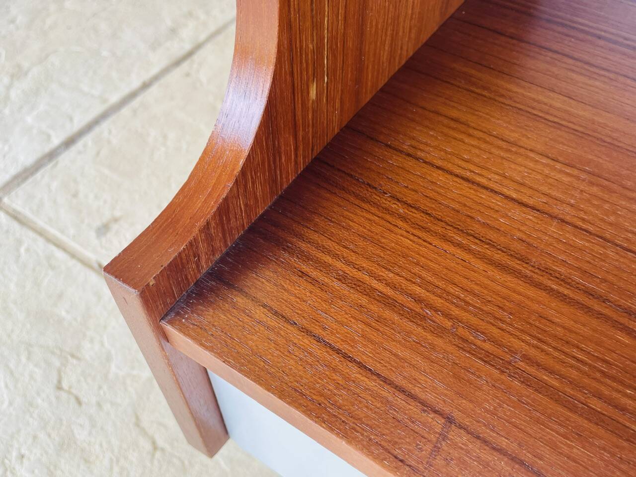 Vintage teak storage unit with shelves and drawer circa 1970s