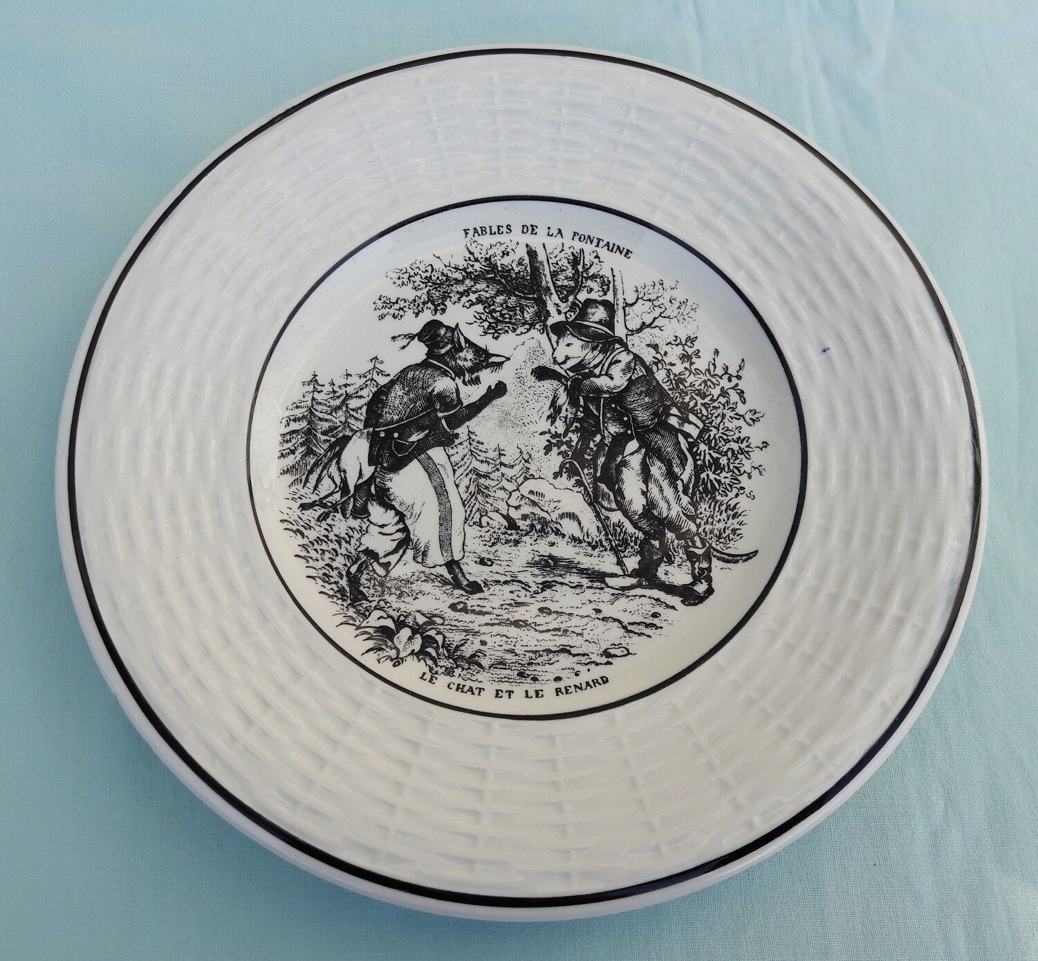 Assiette fables La Fontaine