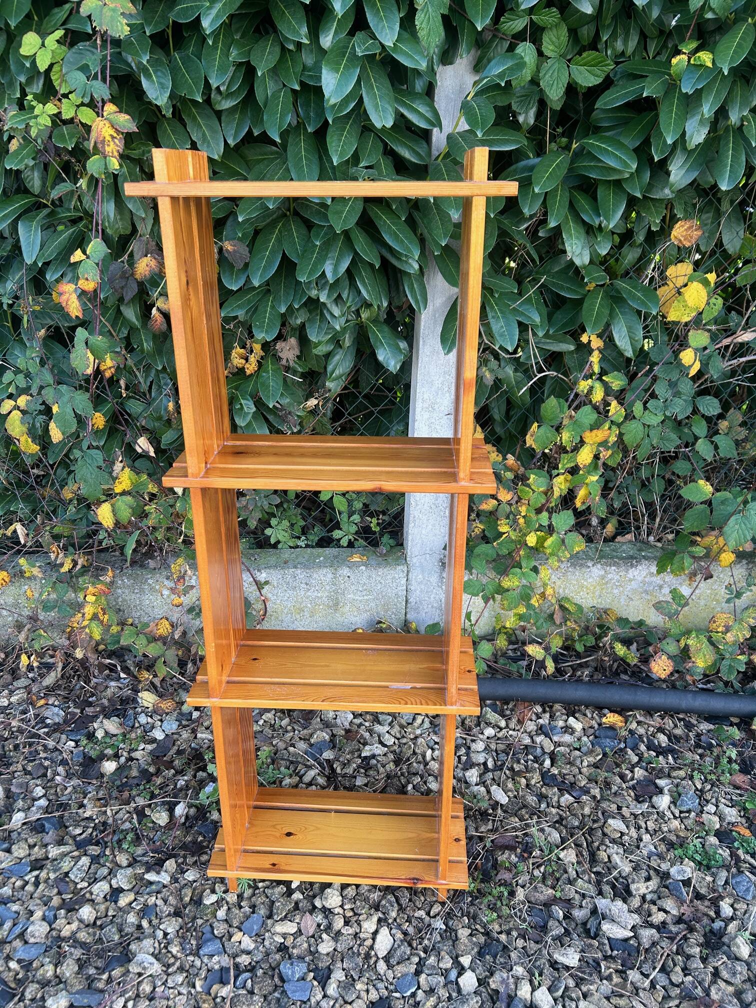 Brutalist pine shelf