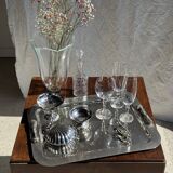 Silver tray with knot pattern handle L47.5