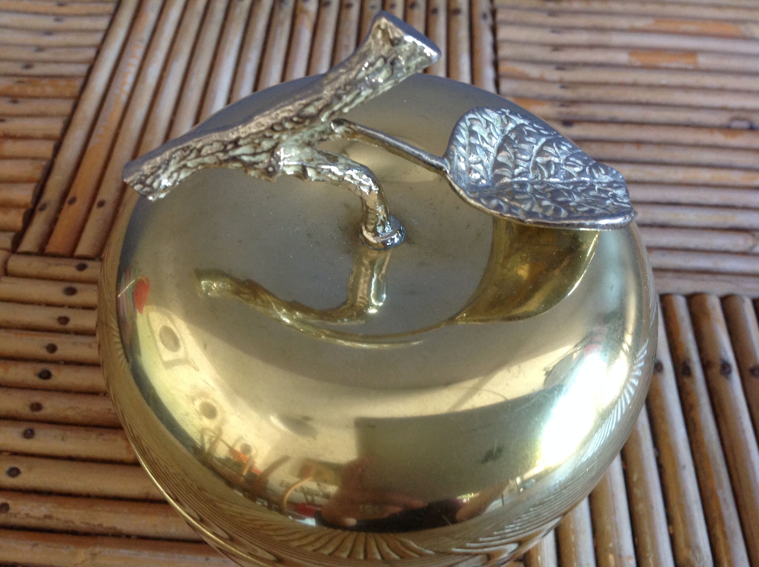 Apple trinket bowl brass
