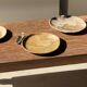 Small pocket tray or circular beige petrified wood dish D22.5-20 -3310